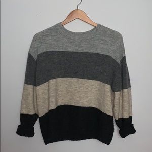 H&M Striped Neutral Sweater